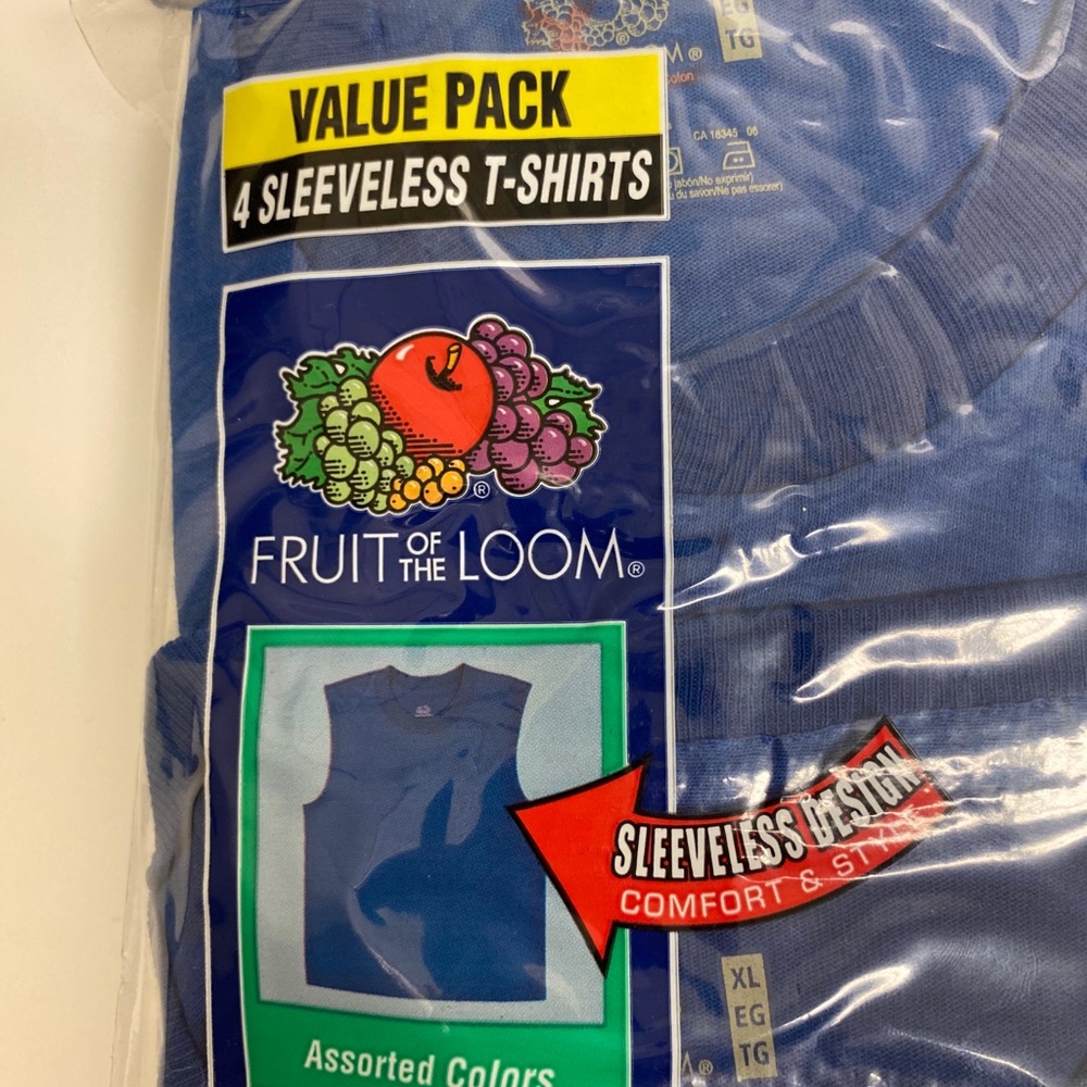 3 packs Fruit of the Loom 4 pk Sleeveless Tshirts Boys XL